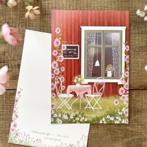 Große Postkarte Sommarcafé Rückseite beschreibbar Chromokarton Ann und Jan