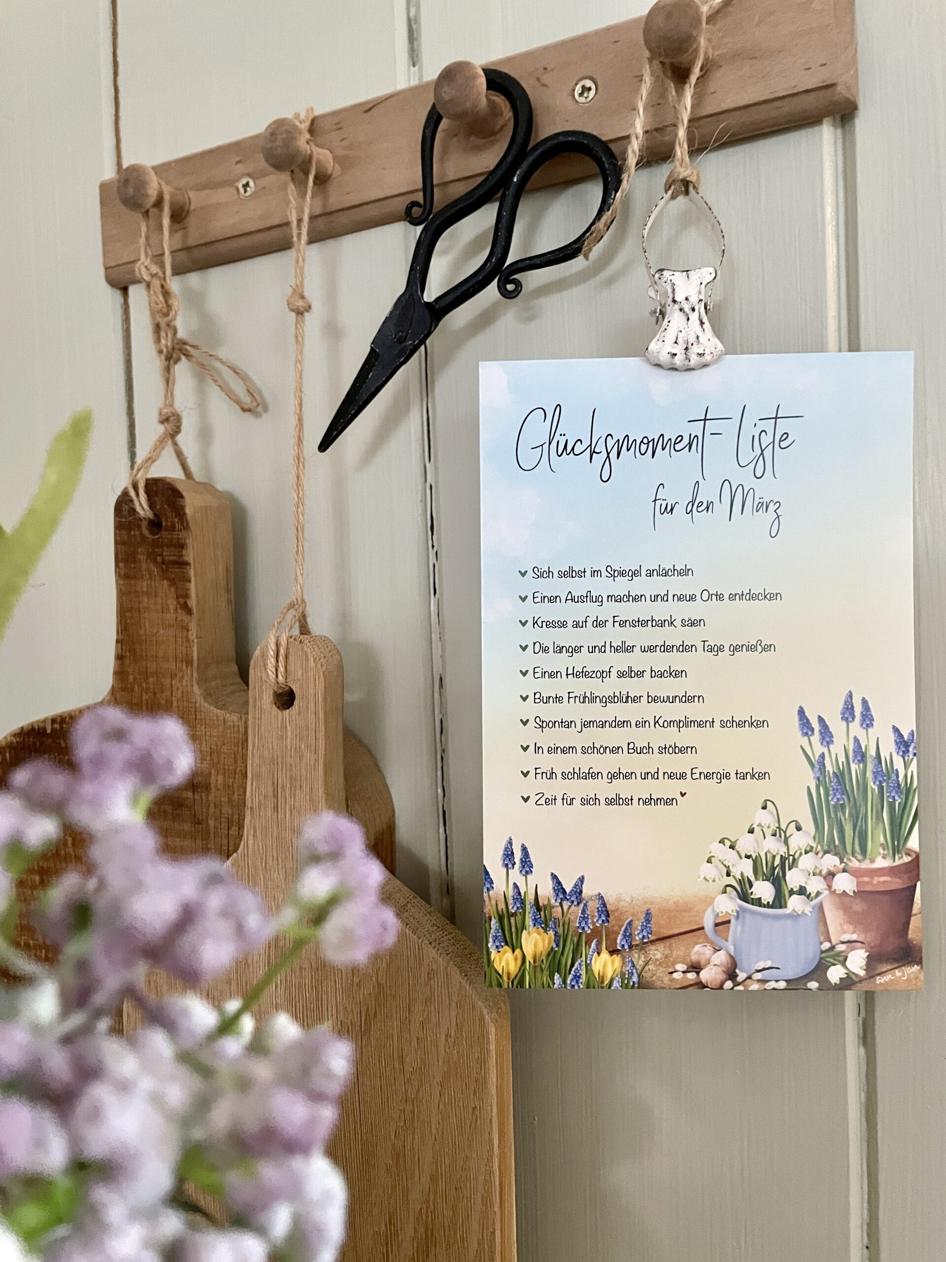 Große Postkarte „Glücksmomente März" – Frühlingskarte – Bild 2