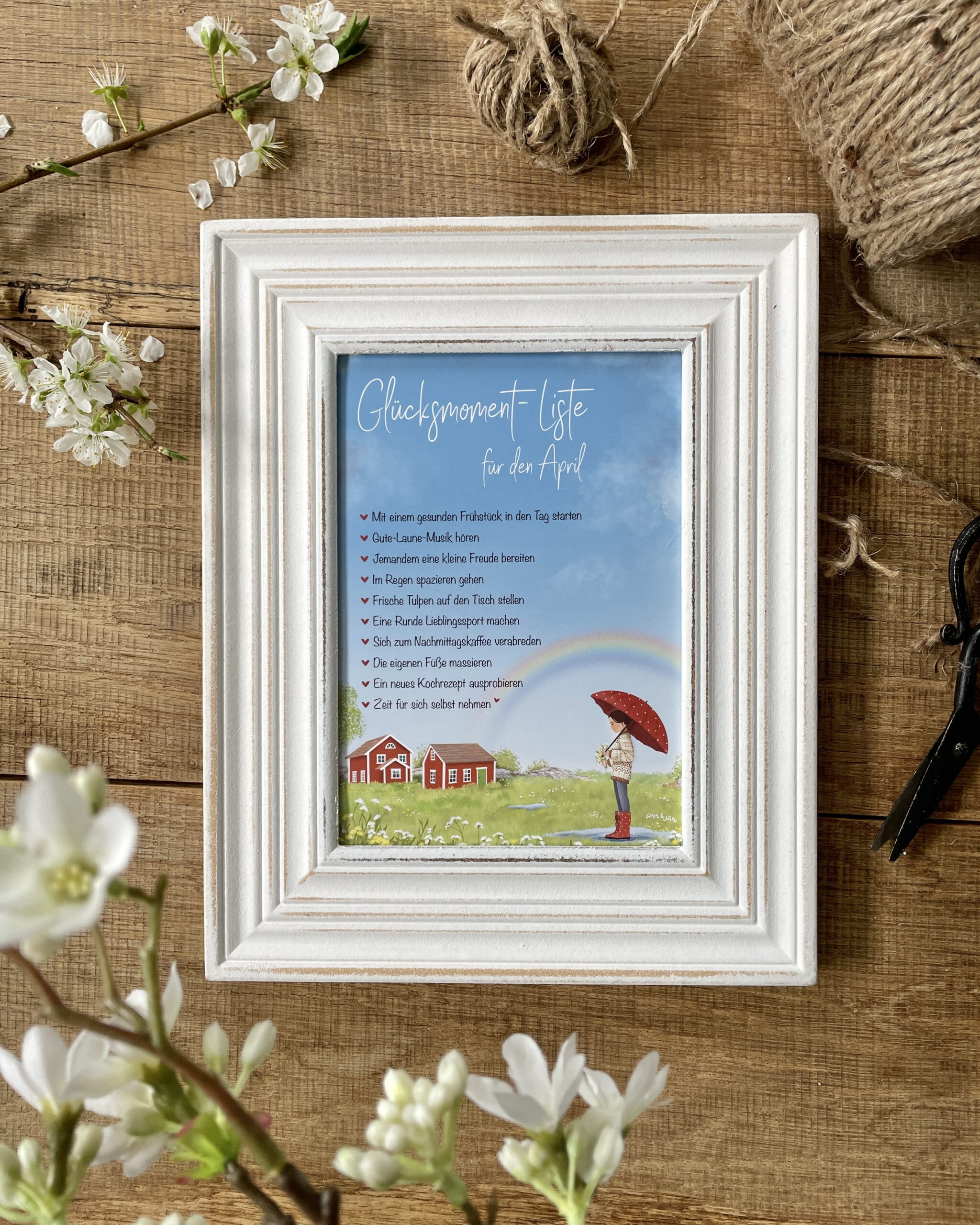 Große Postkarte „Glücksmomente April" – Frühlingskarte – Bild 2