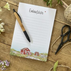 Einkaufsliste Block „Maja" – Skandinavische Schärenlandschaft DIN A5