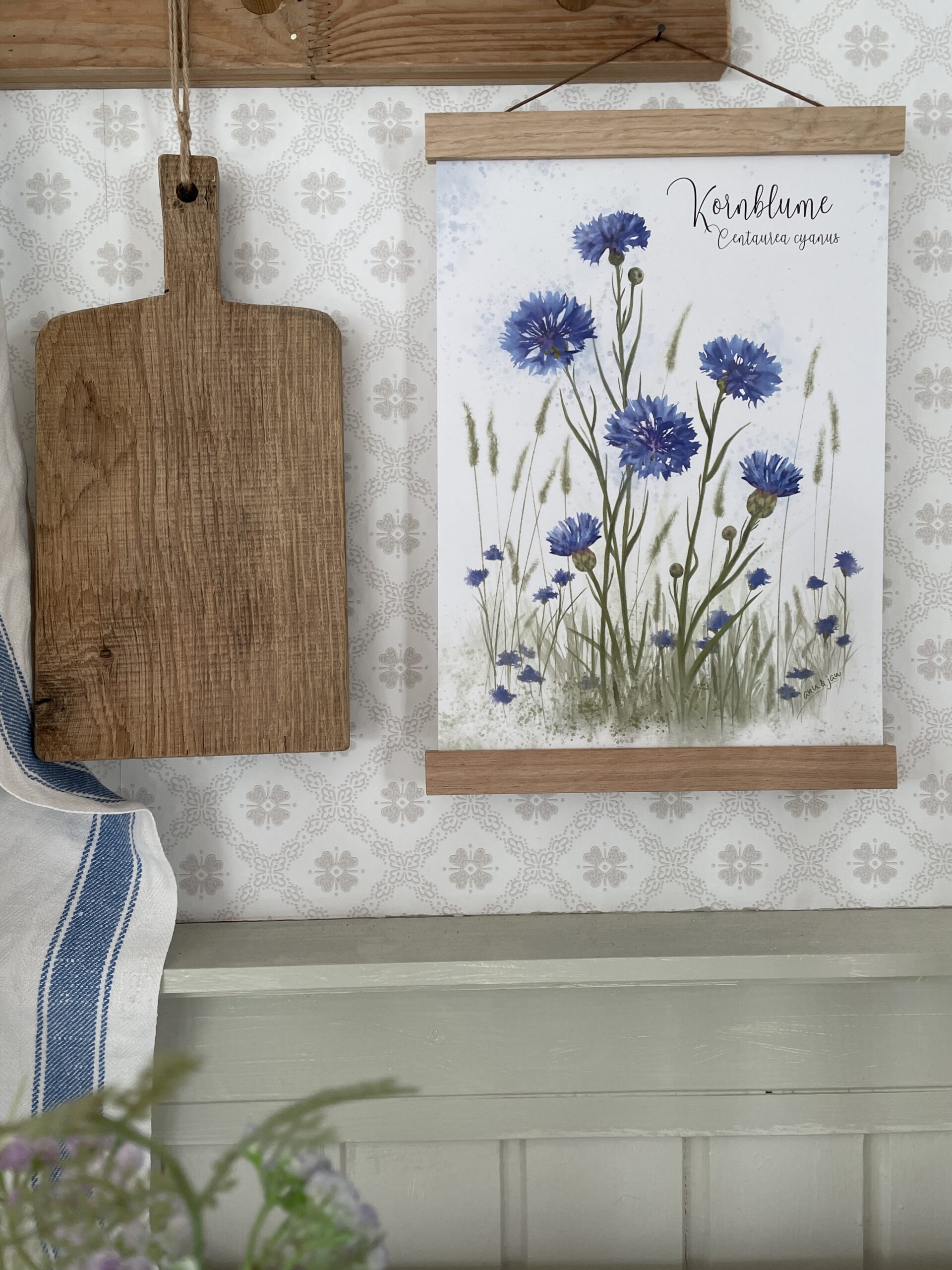 Kunstdruck „Kornblume" – Botanisches Motiv DIN A4 – Bild 2