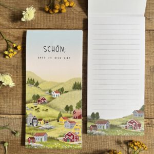 Handillustrierter Notizblock Linus Schön dass es dich gibt skandinavische Landleben-Landschaft von Ann und Jan