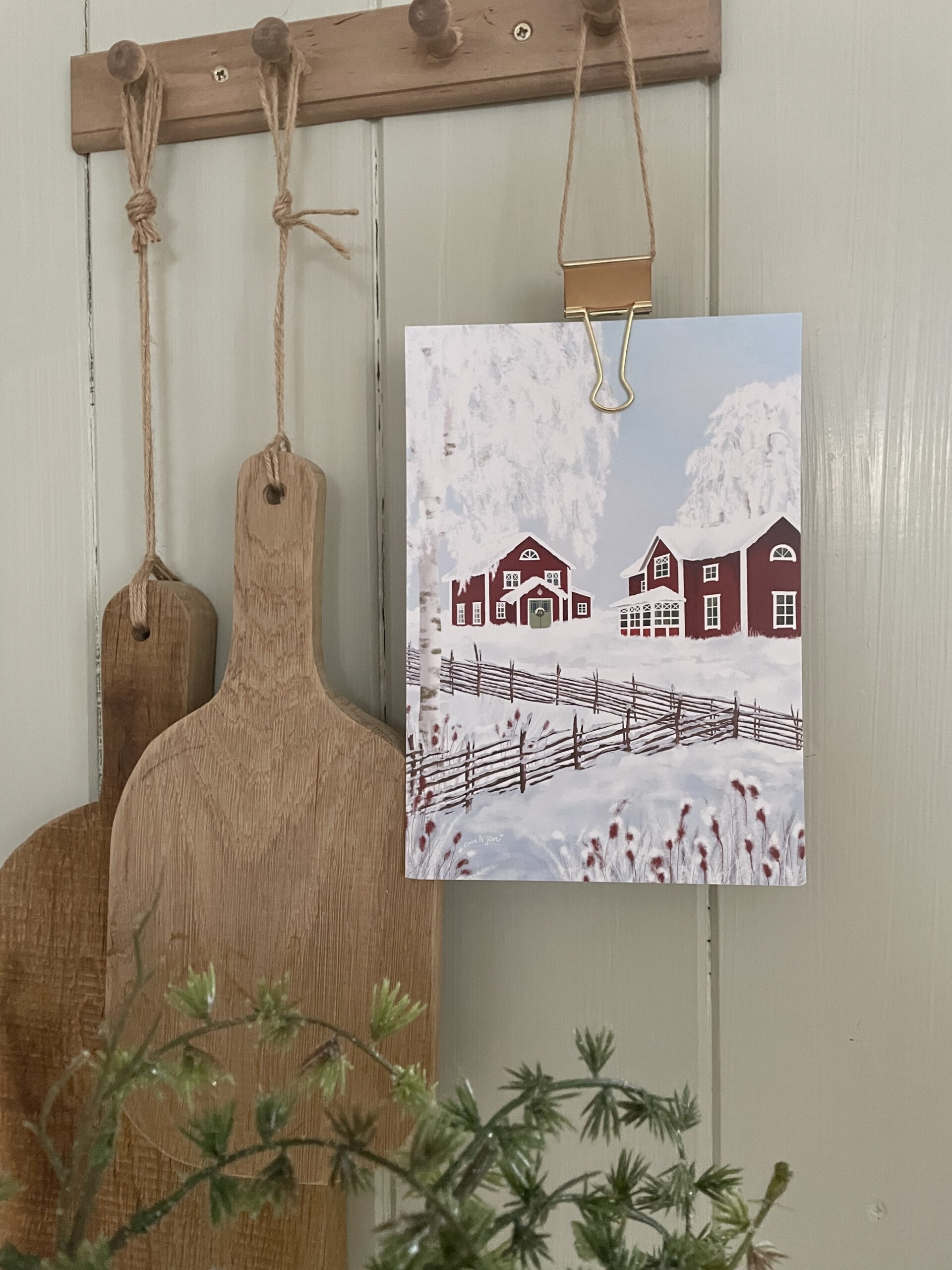 Kunstdruck „Vinterträdgård" – Schwedenhäuser im Winter DIN A5 – Bild 4