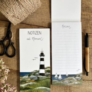 Notizblock Emil maritime Motive Segelboote Küste Leuchtturm liniert handillustriert Ann und Jan
