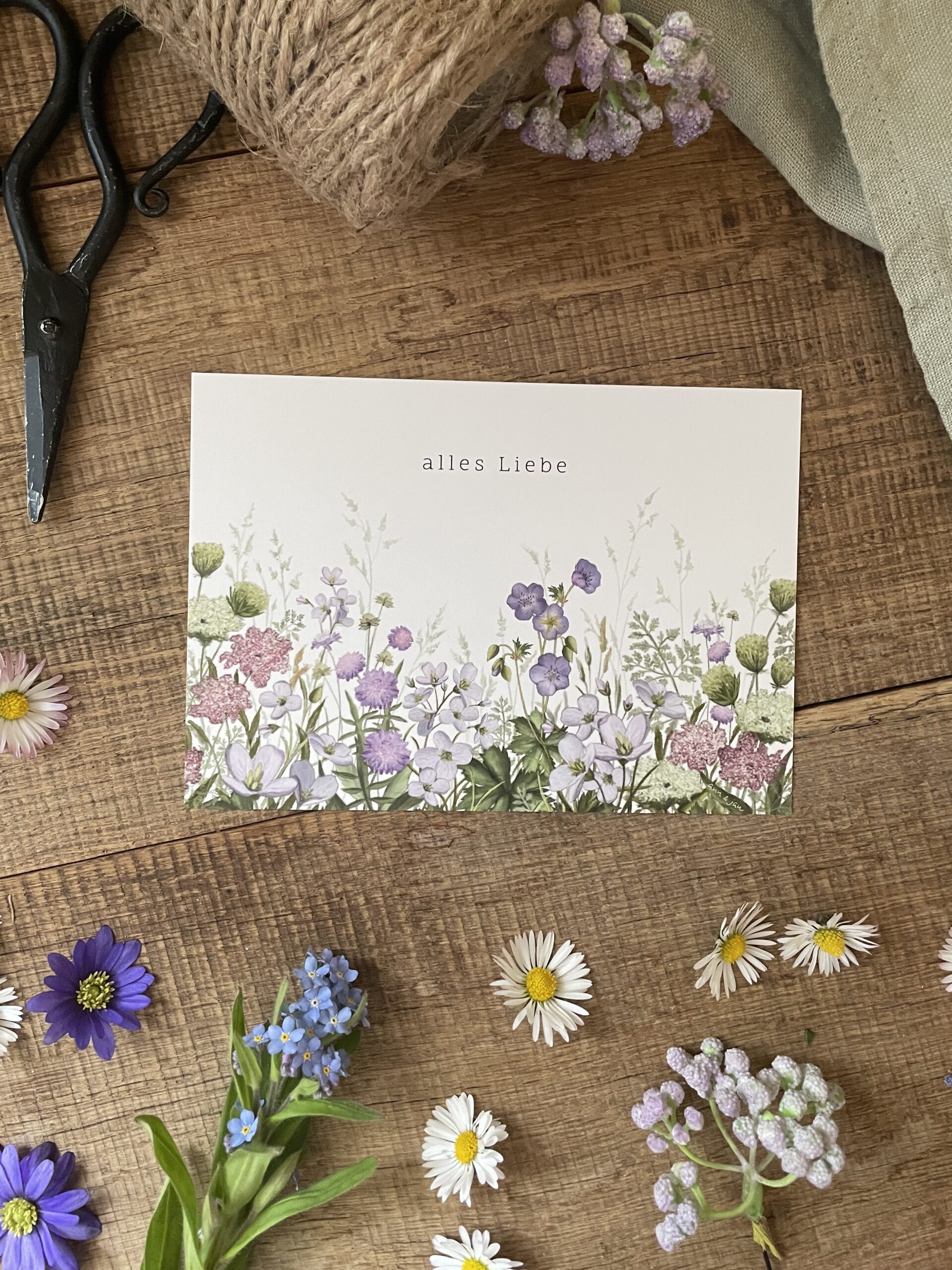 Postkarte "alles Liebe" - DIN A6 – Bild 2