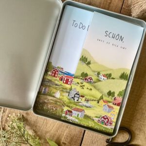 Geschenkset mit Aufbewahrungsbox „Glücksmomente" und Notizblöcken „Linus" und „Lasse" von Ann & Jan. Skandinavisches Design