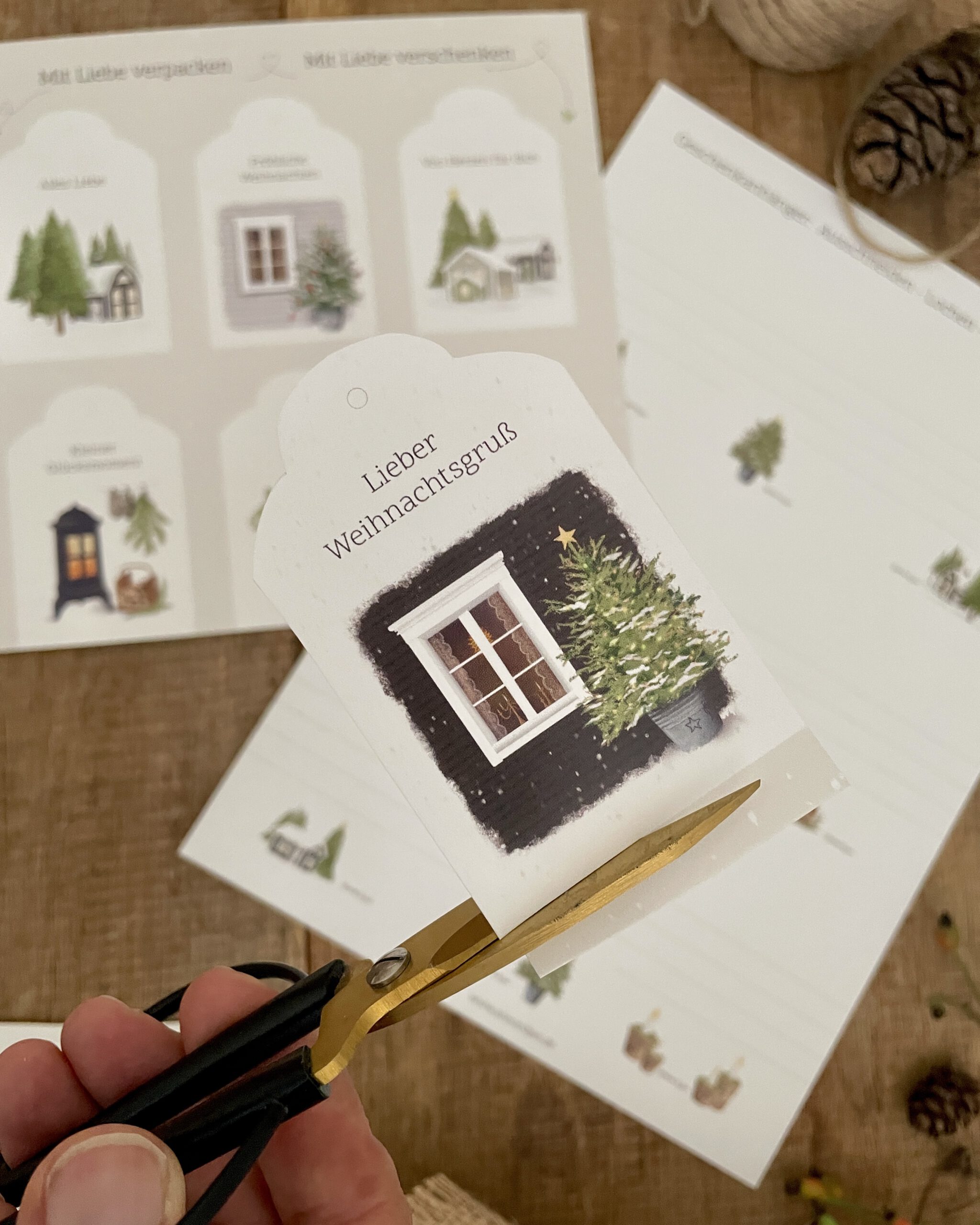 Geschenkanhänger-Set „Weihnachtszauber“ – 9 Tags in Naturtönen – Bild 4