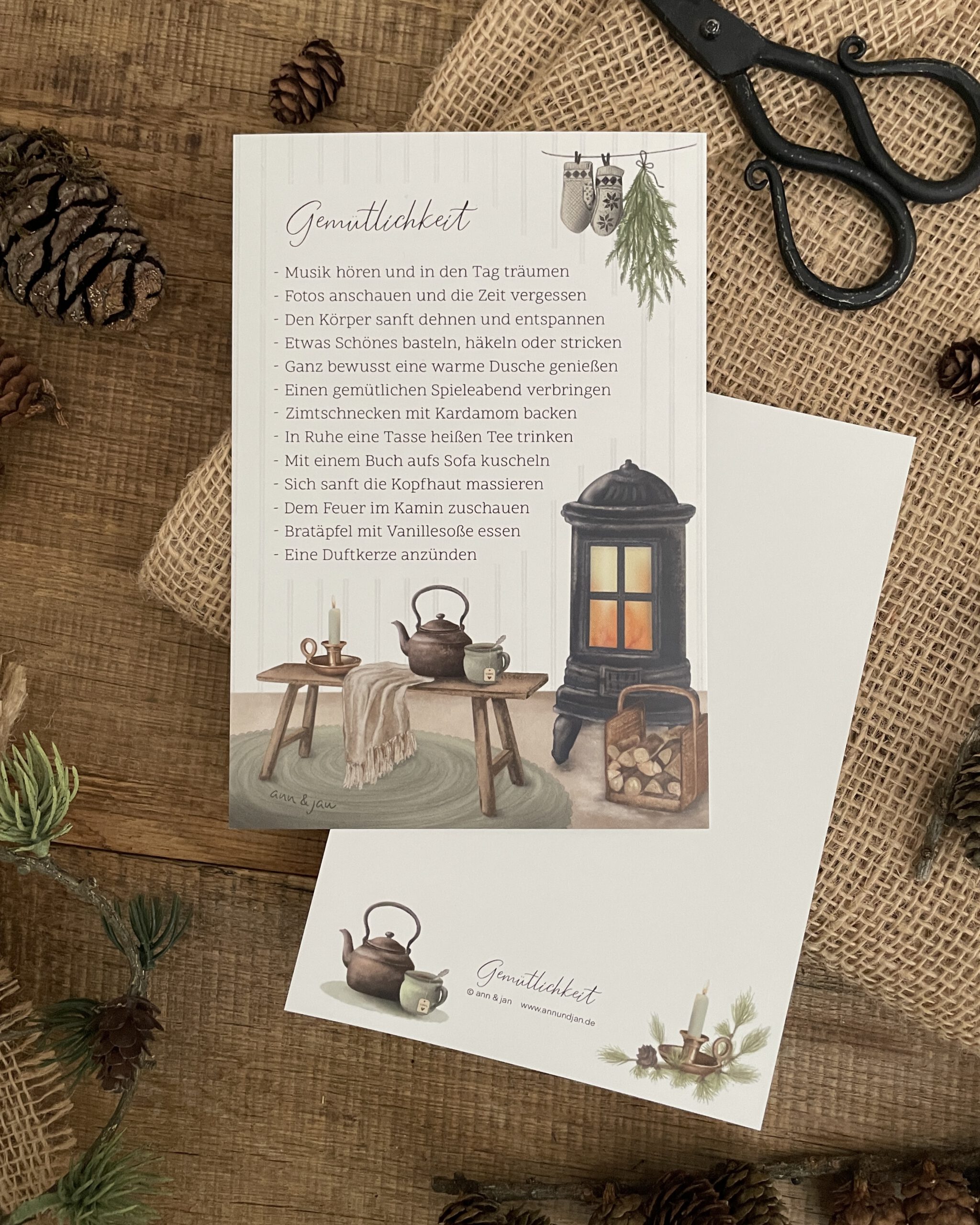 Große Postkarte "Gemütlichkeit“ – Hygge-Momente